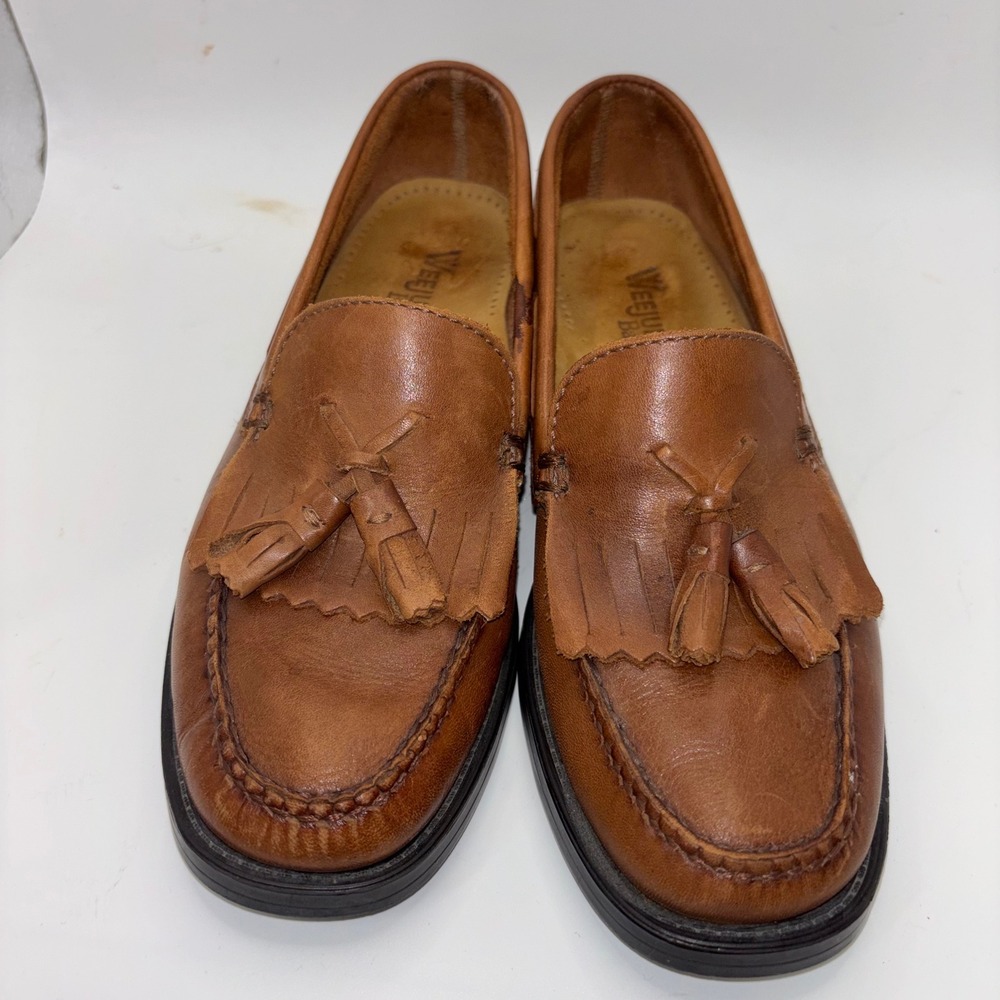 GH Bass Weejuns Marietta II Tan Leather Kiltie Tassel Loafers Womens 6M 3242-261